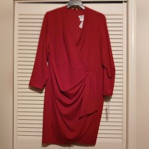 NWT DKNY RED PLUS SIZE DRESS  SIZE 20W